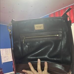 Tignanello Black and Brown Crossbody Bag